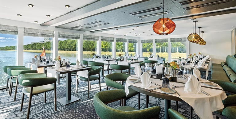 The Beilstein speciality restaurant aboard Spirit of the Moselle